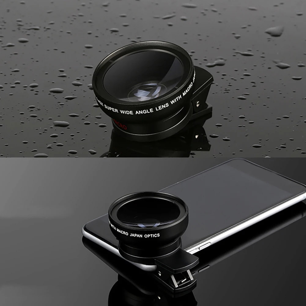 

2 in 1 Functions Mobile Phone Lens 0.45X Wide Angle Len & 12.5X Macro HD Camera Lens Universal for iPhone Android Phone lens