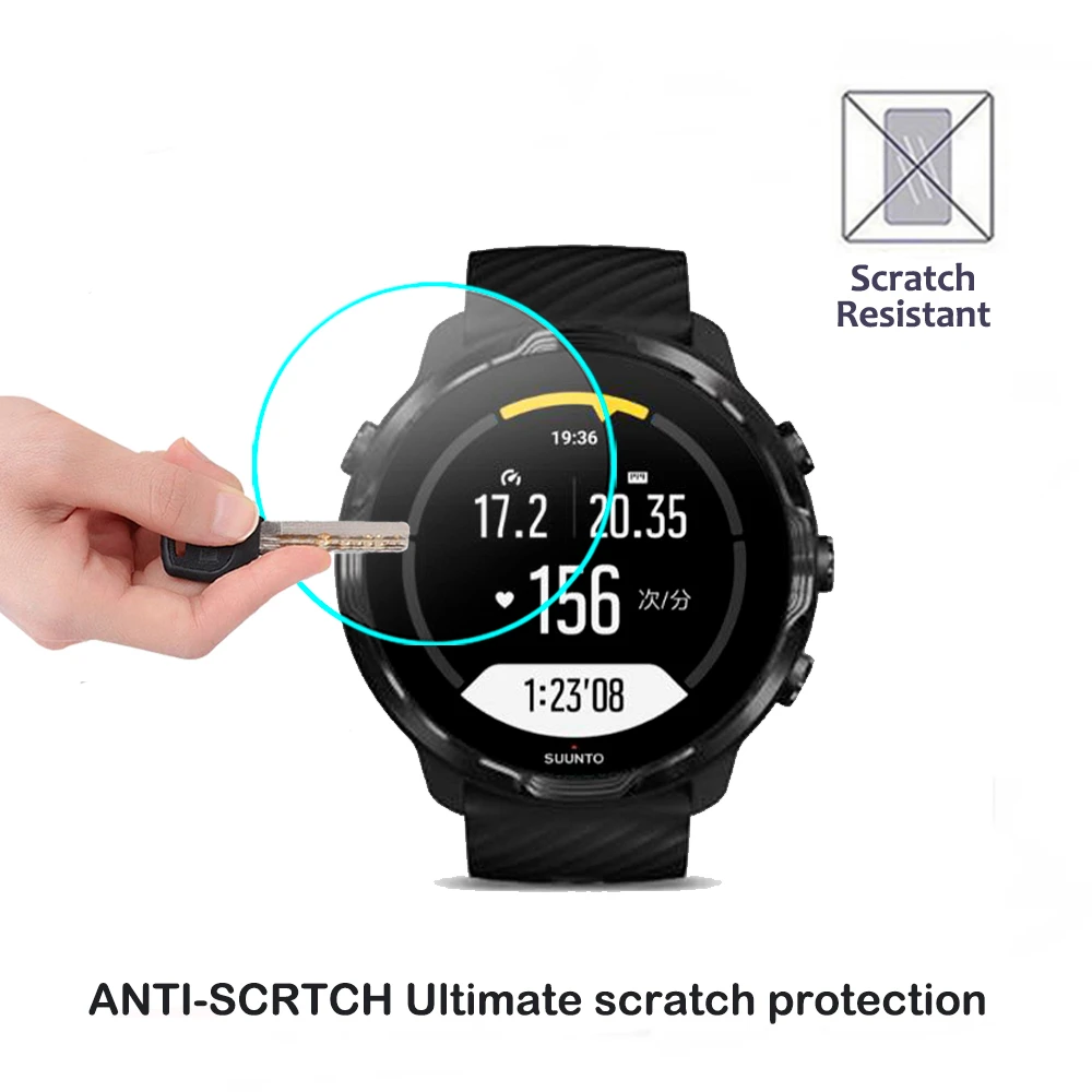 2pcs clear tempered glass for suunto 7 9 baro peak 5 3 fitness d5 dx smartwatch screen protector 2 5d 9h anti scratch hd glass free global shipping