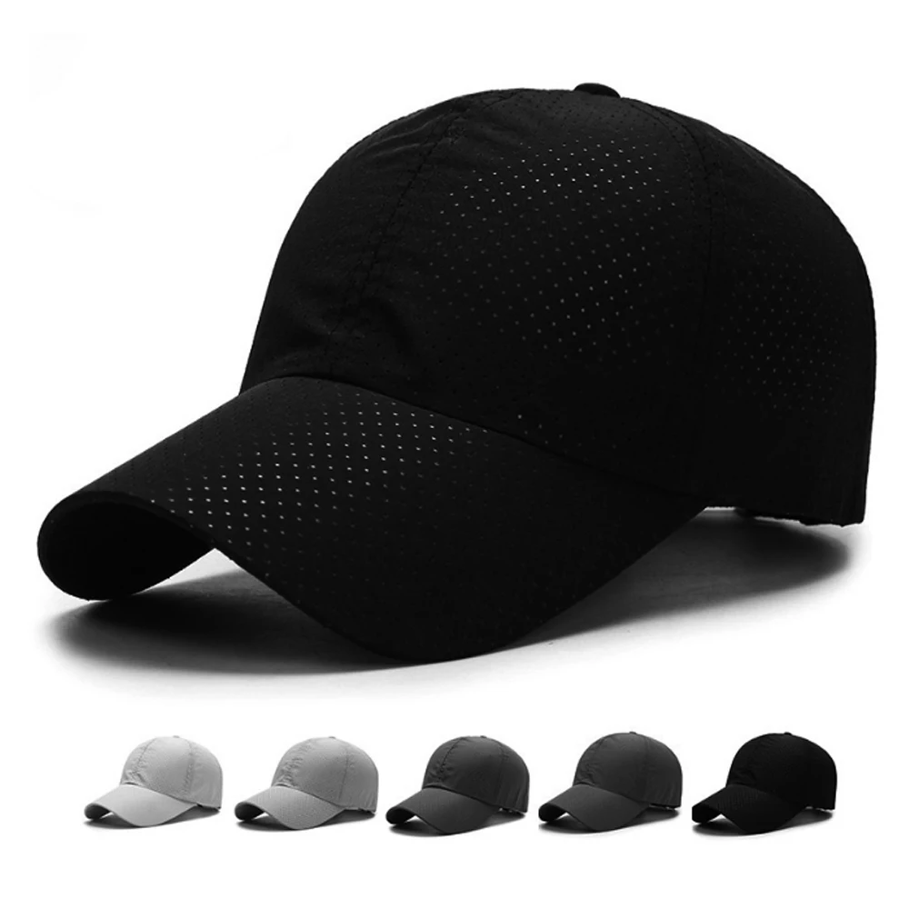 Однотонная летняя бейсболка для мужчин и женщин быстросохнущая сетчатая Кепка
