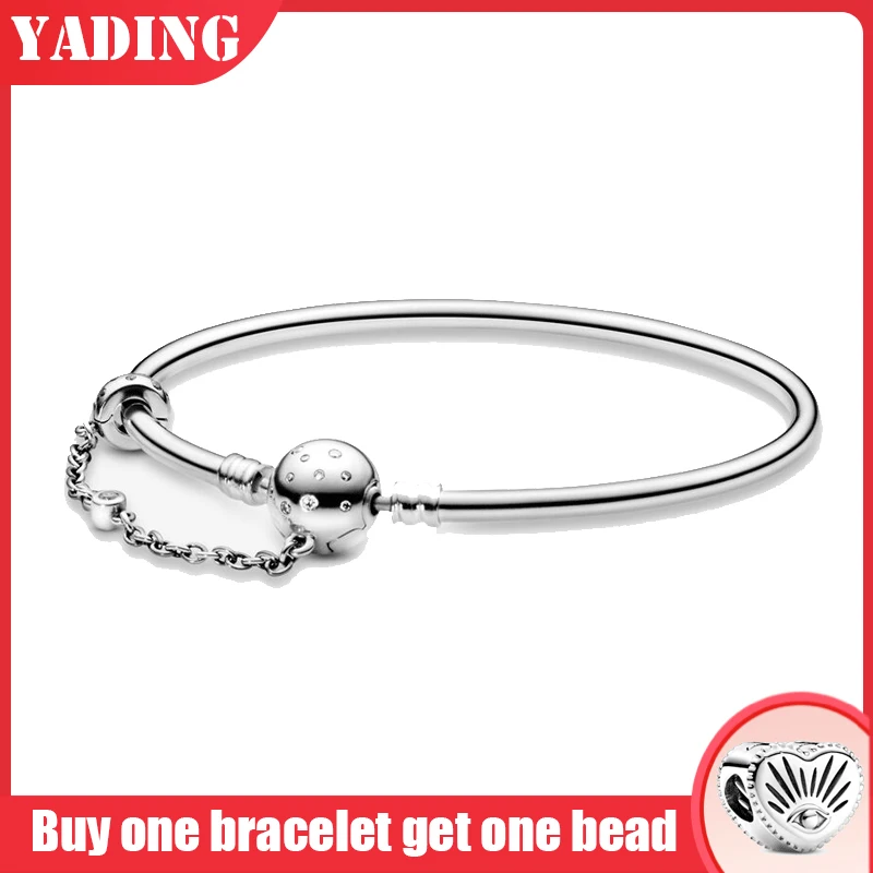 

Hot Sale pando Bracelet Orginal 100% 925 Sterling Silver Snake Chain Bangle Fit Bead Charms DIY high quality Jewelry for Women