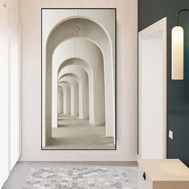 

Abstract Modern Building Corridor Spiral Stairs Wall Art Canvas Painting Poster Picture Print For Office Living Room Home Decor