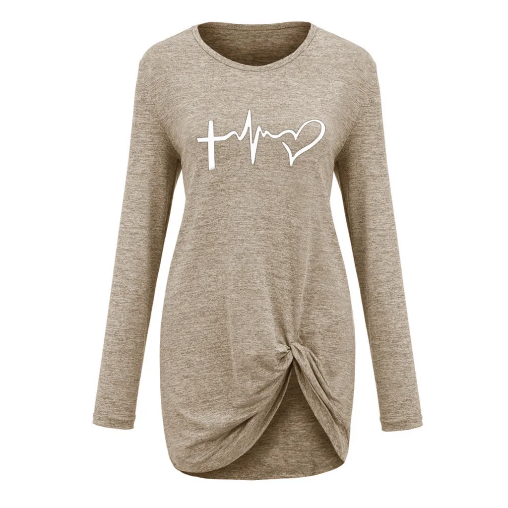 Женские топы с О образным вырезом и длинными рукавами вязаные футболки