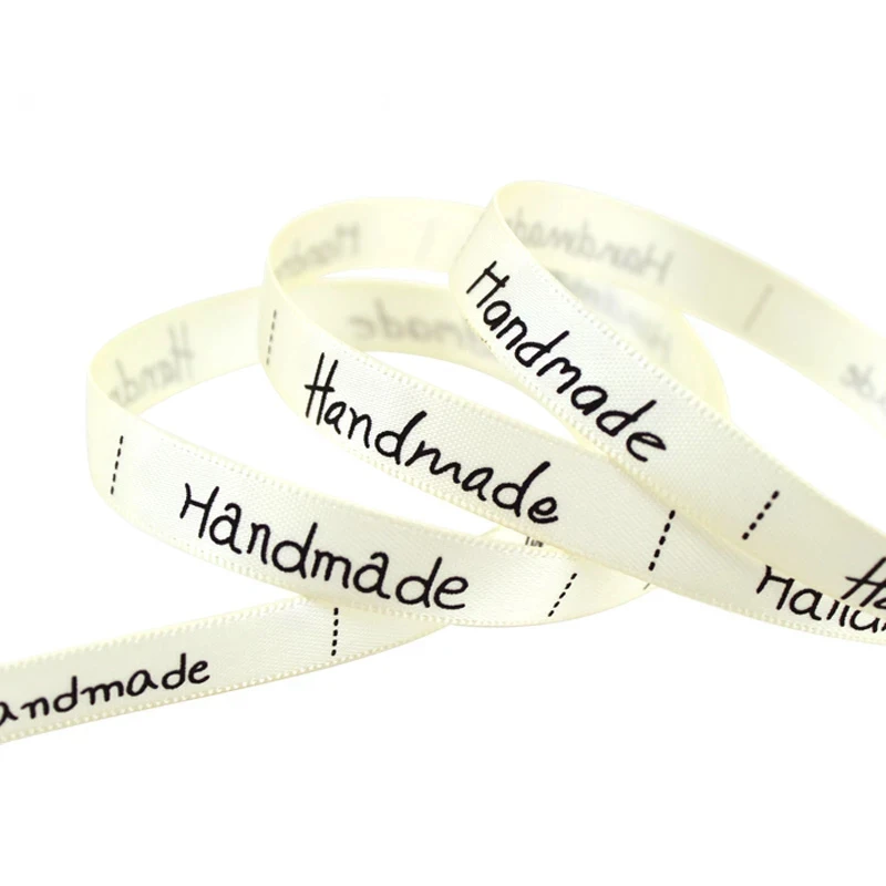 (25 ярдов/партия) 10 мм белая печатная лента ручной работы цветные Романтические