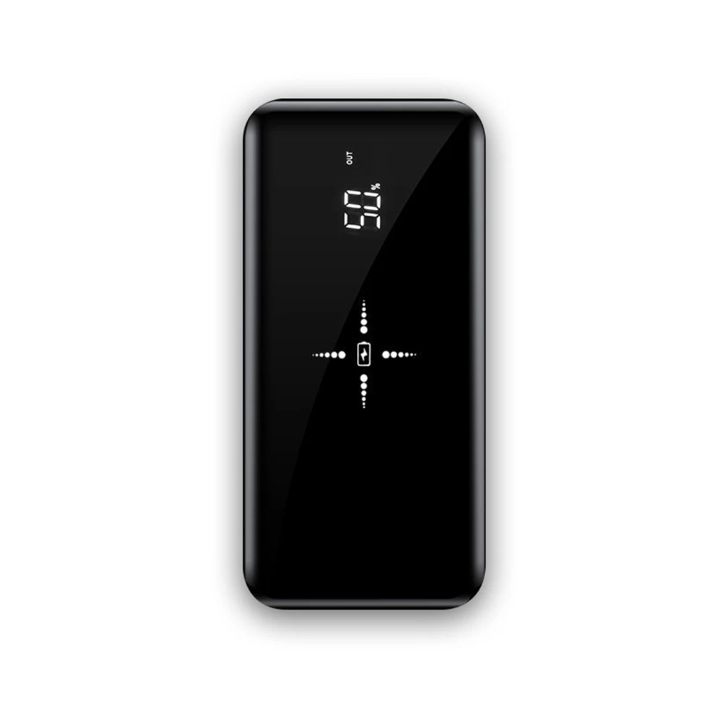 NTSPACE 10000 мАч Qi Беспроводное зарядное устройство, внешний аккумулятор для iPhone, samsung, внешний аккумулятор, двойное USB зарядное устройство, беспроводной внешний аккумулятор - Цвет: Black