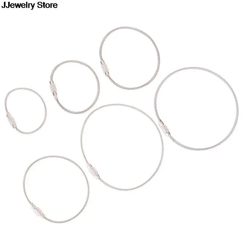 10/20 шт./компл. проволочного каната брелок Проволока из нержавеющей стали карабин