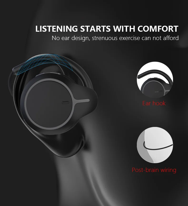Beli Mitoue S21 (Versi Pembaruan A6) Headset Nirkabel Portabel Olahraga Lari 5.0 Bluetooth Dalam Kasus Ini