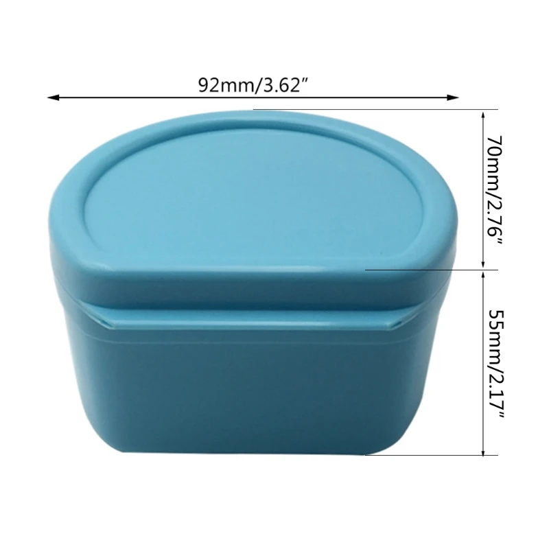 

H7JC Oral Tooth Care Denture Bath Box Case False Teeth Storage Box With Hanging Net Denture Box With Net Sept