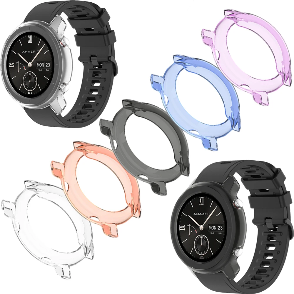 

For Xiaomi Huami Amazfit GTR 42 47mm TPU shockproof ordinary protective cover GTR42 47 mm removable replacement accessories