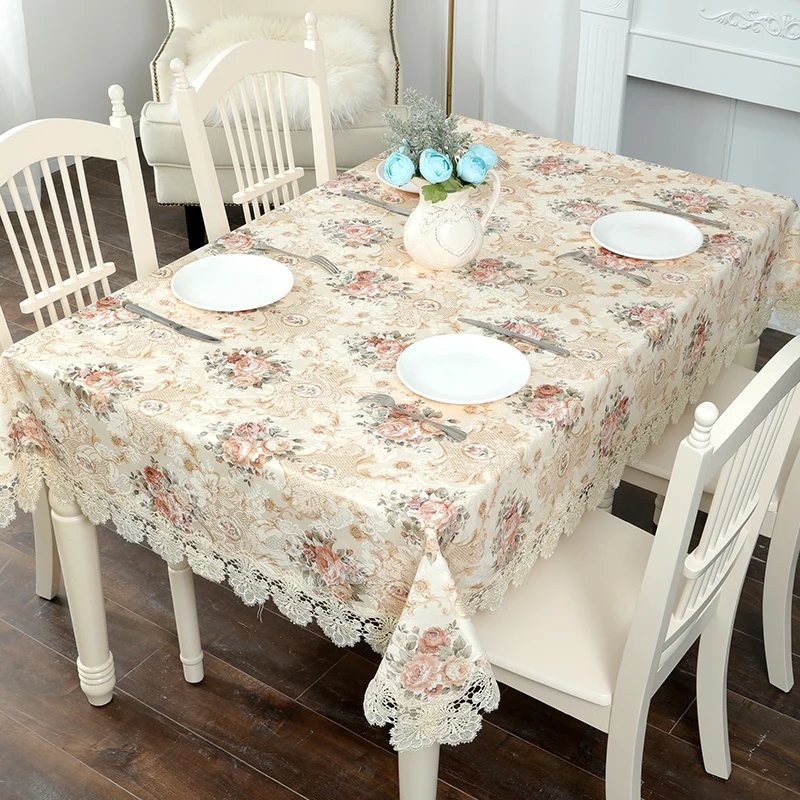 Европейский Стиль кружева Скатерти Водонепроницаемый пасторальный простой