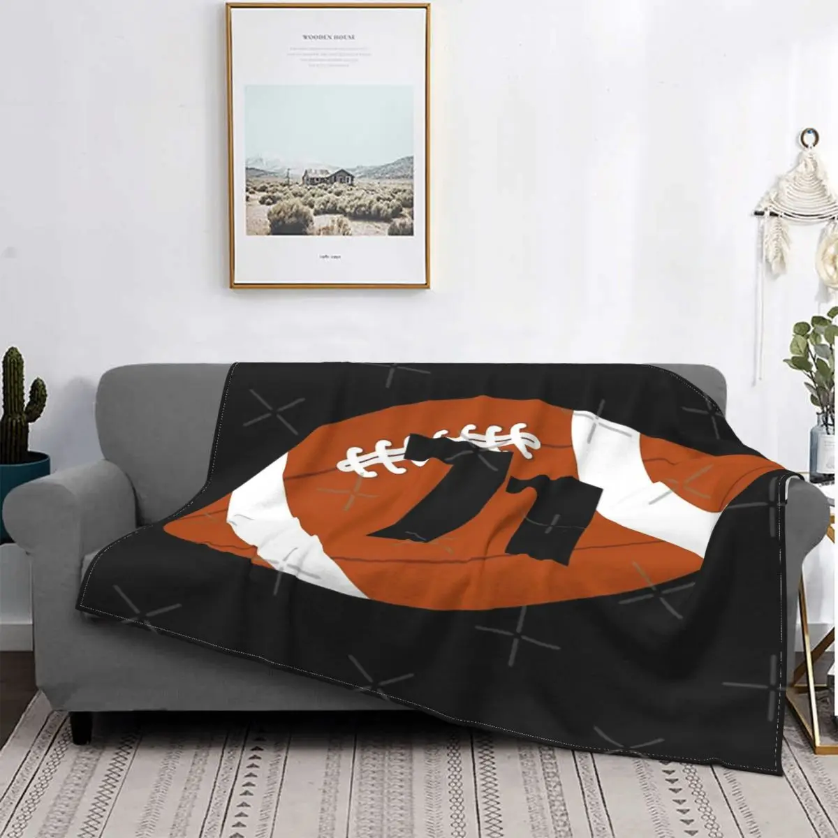 

Manta de bola de Rugby seventone 71, colcha para cama a cuadros, manta con capupara bebé