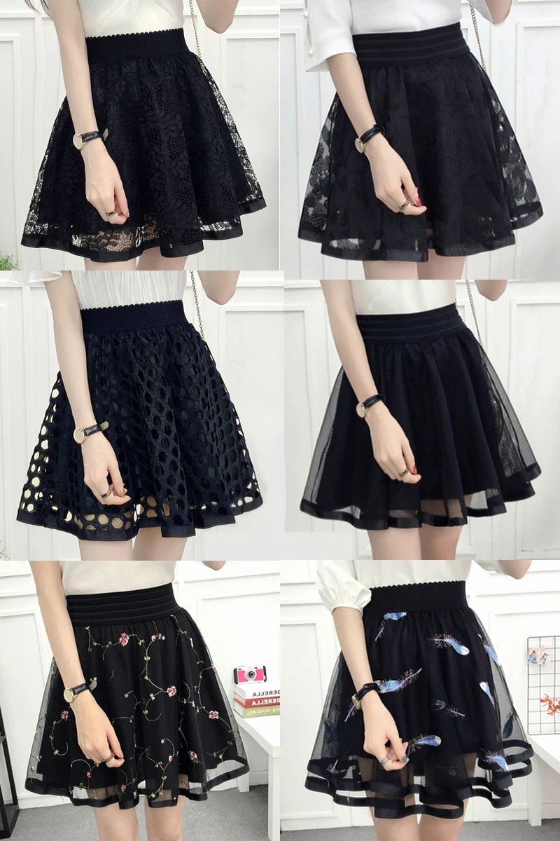 

Black lace skirt for women in spring and summer