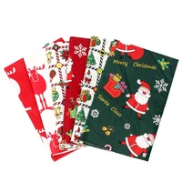 ahb 4050cm 1pc 100 cotton christmas fabric santa claus printed cloth sheet apparel sewing material home textile patches