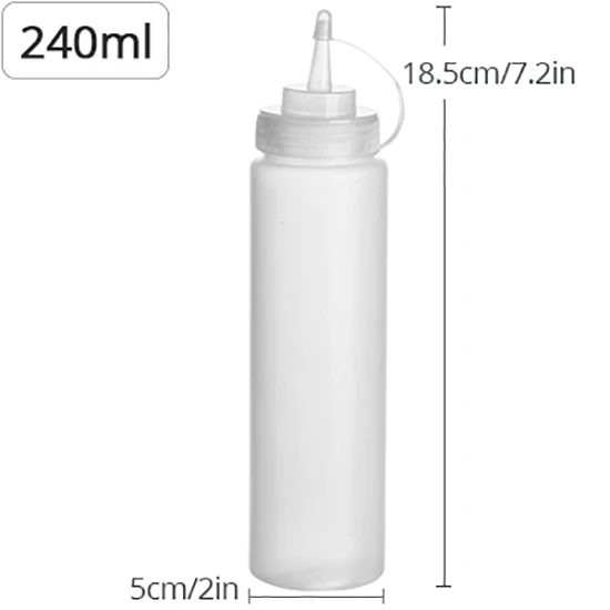 white-240ml Кухня пластиковая бутылка для суши инструмент для приправ горчица диспенсер соус масло с уксусом кетчуп соусник Кухонные гаджеты - Цвет: white-240ml