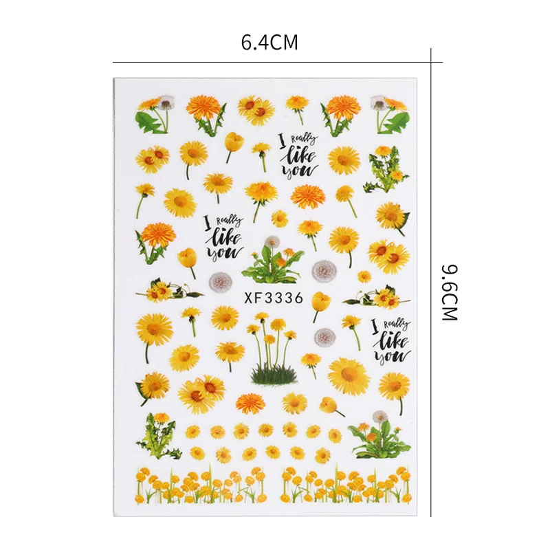 

1pc Daisy Sunflower Nail Stickers Spring Summer Flowers Sliders For Nails DIY Designer Nails Accessories For Manicure Decoration