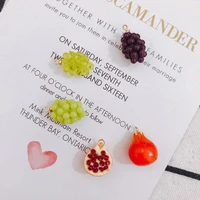 newest diy jewelry findings 3d resin jewelry charms fruit grape pomegranate earring necklace pendants floating pendant 1712mm
