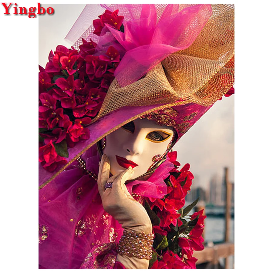 Полная выкладка квадратный/круглый 5D Сделай Сам Алмазная Краски ing маска женщина