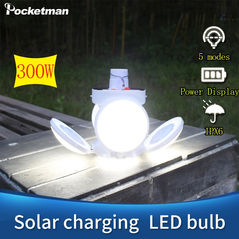 

300W 42 LED Solar Light Portable Night Light DC Rechargeable Solar Lamp Emergency Light Waterproof Lantern Solar Light Bulb