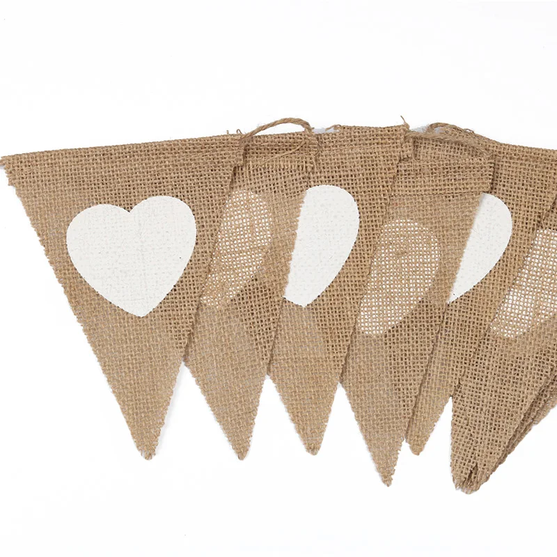 13 флагов Винтаж джут флажки из мешковины любовь баннеры &quotСердечко&quot Вечерние