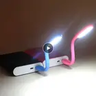5 цветов мини Гибкая USB светильник портативных ПК Ноутбук Портативный гибкие светодиодные лампы для ноутбука Мощность банк мягкая яркая книжка светильник
