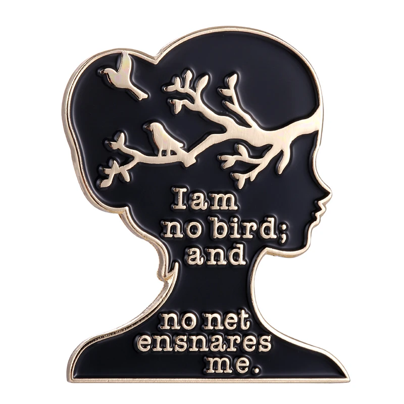 Эмалированная булавка Jane Eyre Charlotte Bronte I am No Bird Book с цитатами|Броши| |