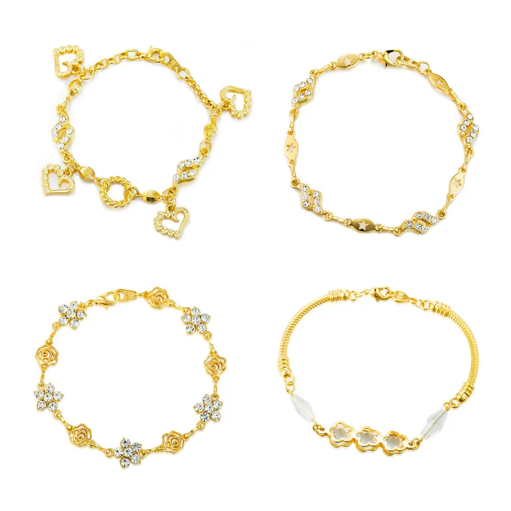 

Viennois Gold Color Chain Bracelets for Women Flower Star Heart Cubic Zirconia Bracelet Charm Korean Bangles Fashion Jewelry
