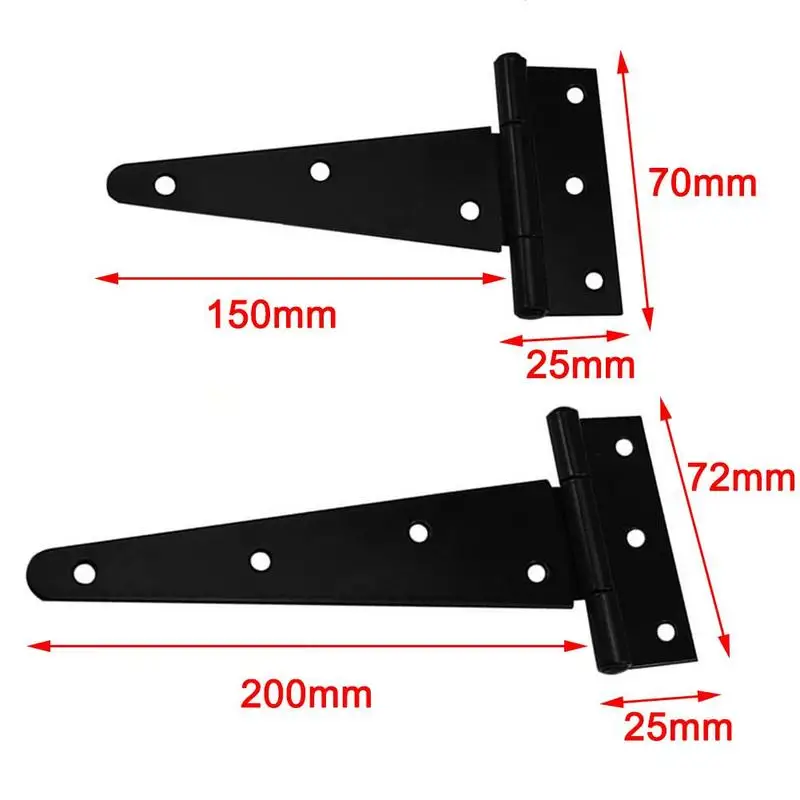 Черная оцинкованная Т образная петля Треугольная шлицевая дверь садовая для
