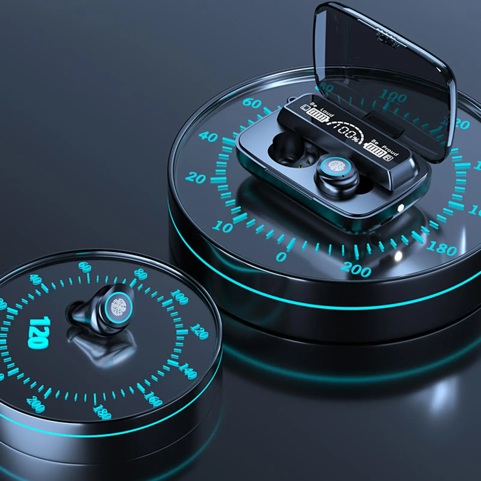 TWS-наушники V5.1 с микрофоном и светодиодным дисплеем