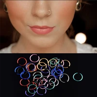 40pcs nose piercing ring fake septum body jewelry stainless steel titanium piercing piercing nose ring hoop