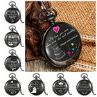 Креативные памятные темы текст на заказ Печать кварцевые карманные часы Свадьба годовщина день Святого Валентина Подарки для мужчин и женщин