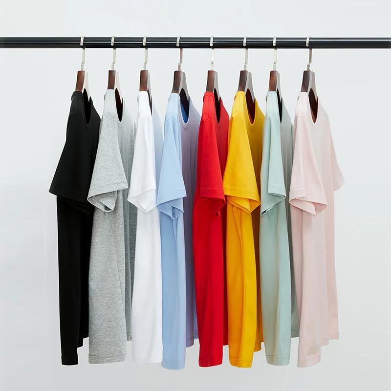 

Summer pure color round collar short sleeve T-shirt cotton male guanggu shan