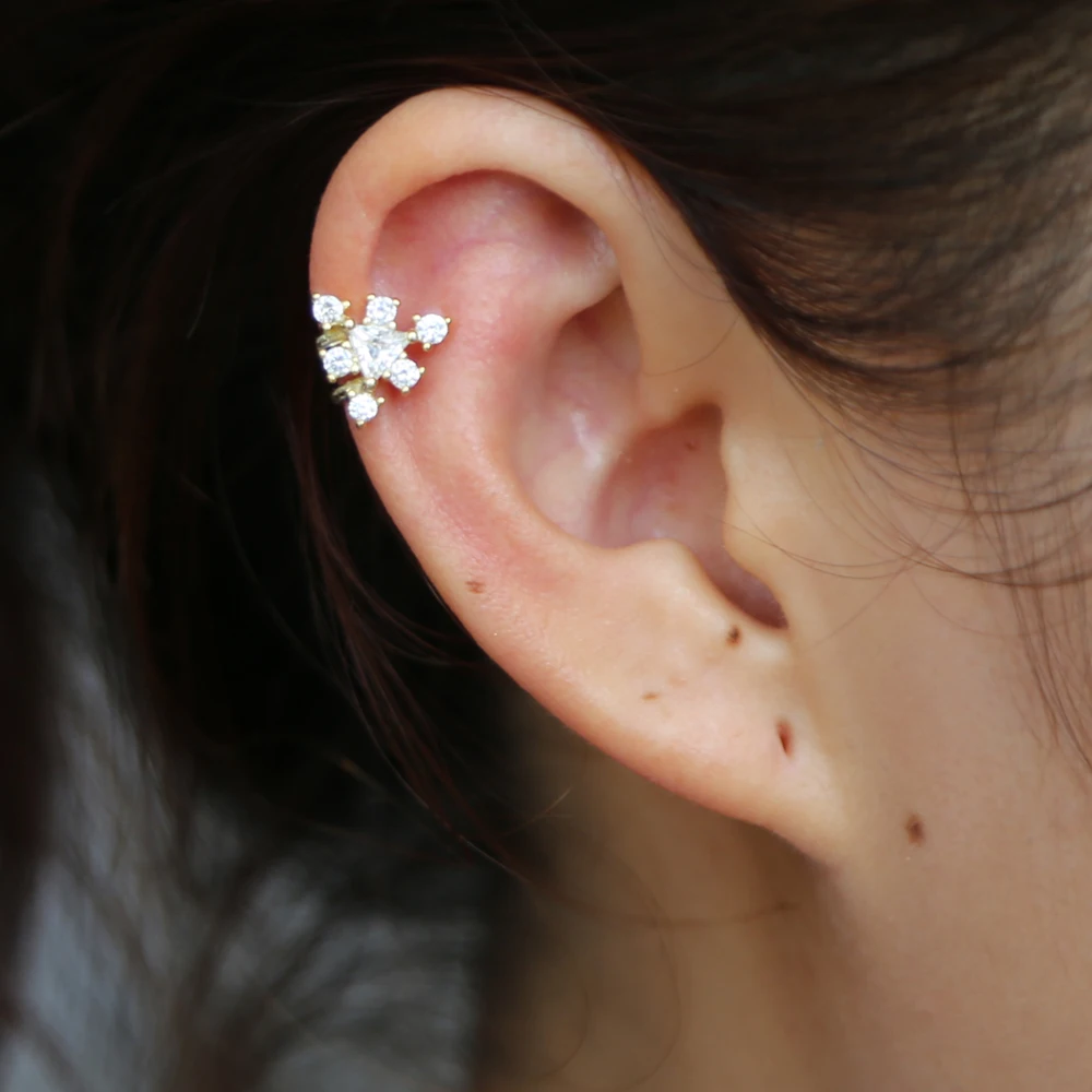 Женские серьги-каффы из серебра 2022 пробы с фианитами | Украшения и аксессуары