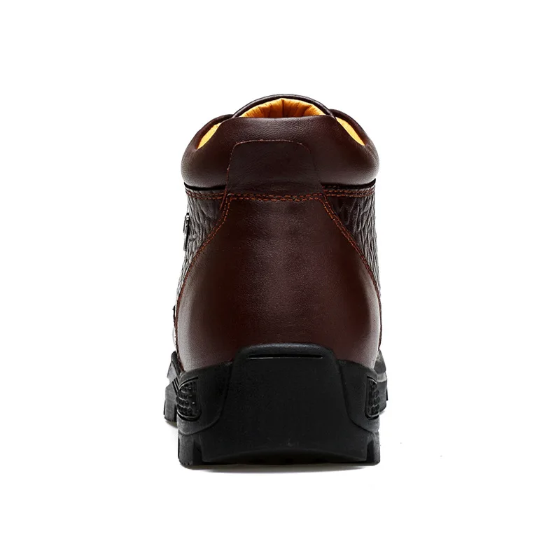 Мужская обувь из натуральной кожи меховые ботильоны деловая теплая зимняя