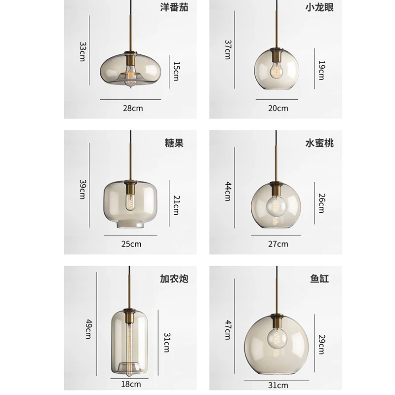 

Nordic Glass Pendant Lights Lamp Iron Pendant Lighting Living Room Dining Room Bedside Bedroom Loft Hanging Lamp Light Fxture