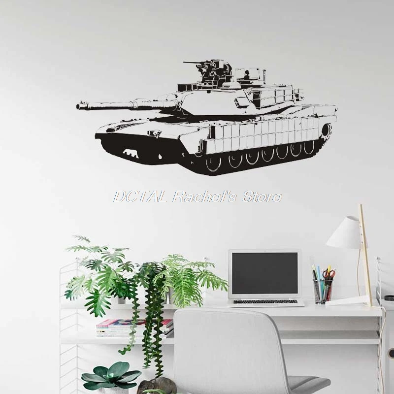 M1a1 Abrams Tank Wall Sticker Military Weapon Army Decal Vinyl Sticker House Murals For Kids Room Decoration