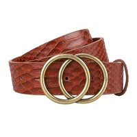 2019 designer womens belt gold round ring buckle waist belts for womens jeans genuine leather strap alligator fashion belt