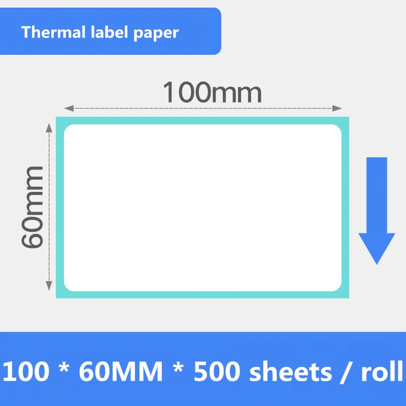 100*60 мм * 500 листов/рулон термоэтикетка бумага для супермаркета полка цена