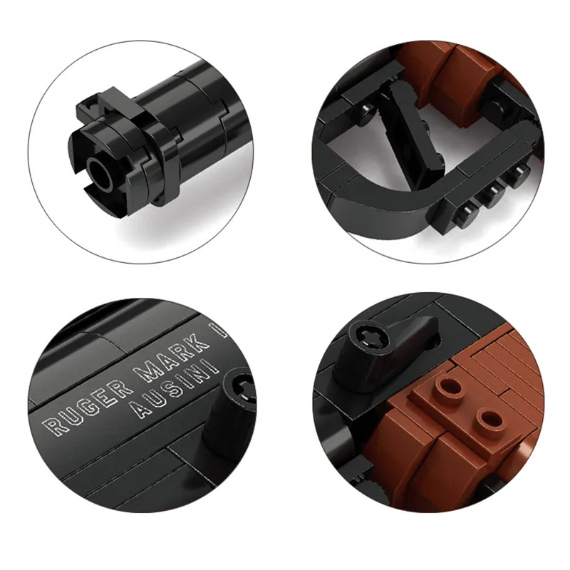 

118PCS Blocks Ruger Mark 3 Handgun Pistol Set Builder Building Blocks Bricks Toys For Boys DIY Model Educational Ausini 22419