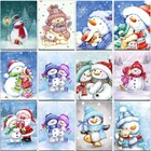 Алмазная живопись с мультяшным Санта-Клаусом, полноразмерная и круглая вышивка 5D, домашний декор, вышивка крестиком, Рождественский снеговик
