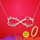 Персонализированное ожерелье с именем на заказ, цепочка из нержавеющей стали Сердце с бесконечностью, ожерелья с именной табличкой, ювелирные изделия для влюбленных пар Bff подарок для сестры