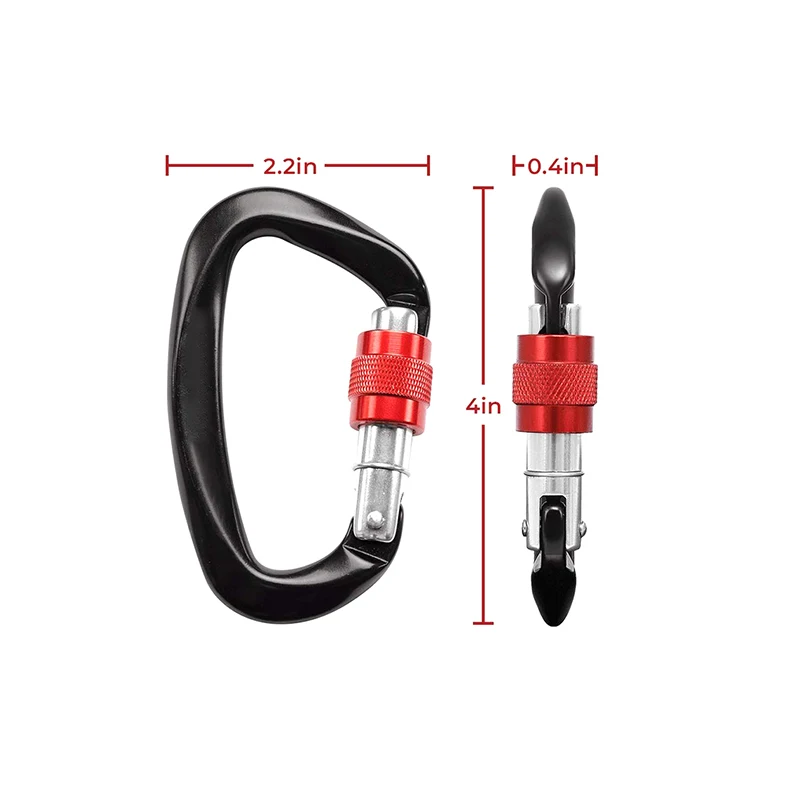 

Rock Climbing Carabiner Security Rock Climbing Buckle D-Shape Screw Gates Lock Aluminum Alloy Mountaineer Outdoor Equipment