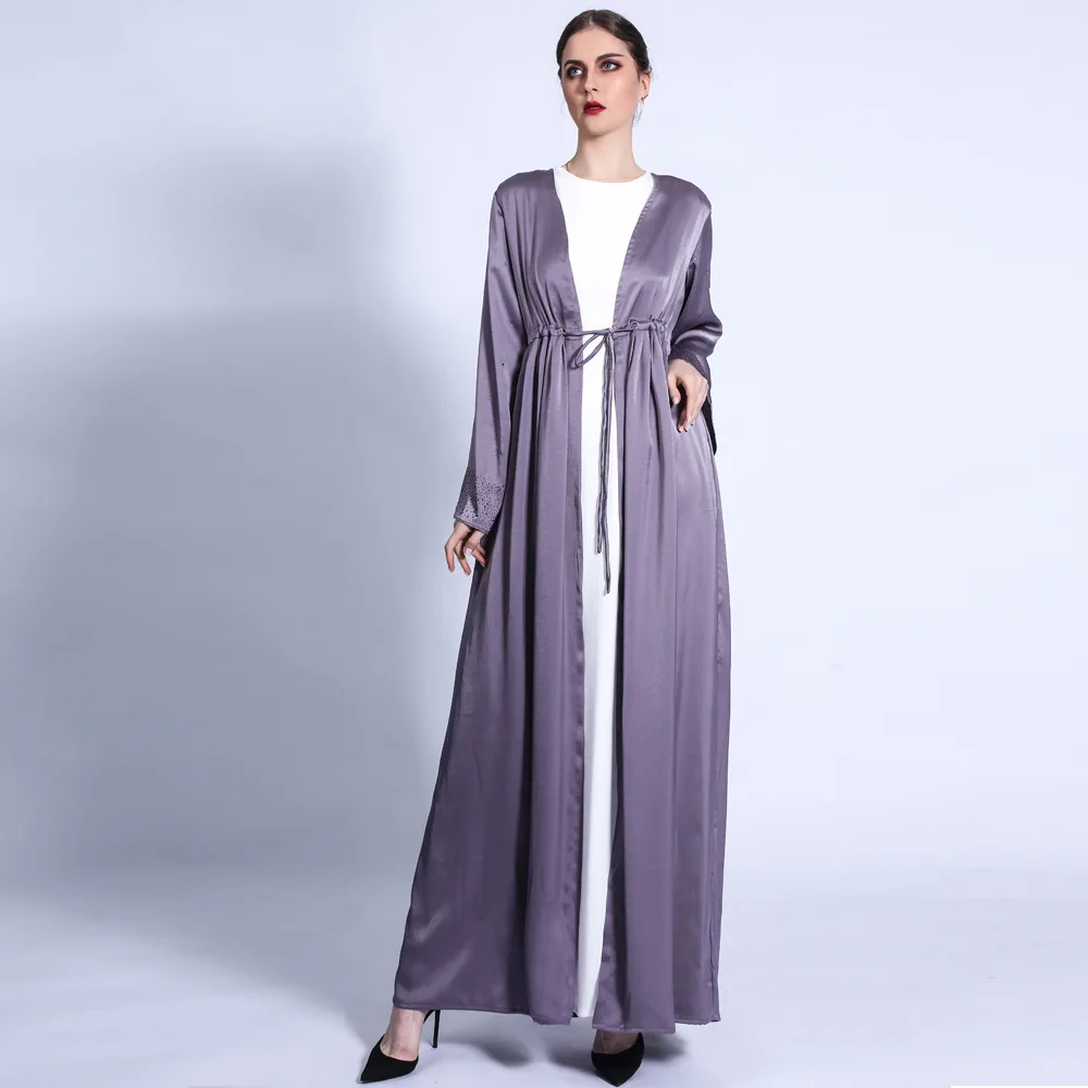 

Rhinestone Open Abayas for Women Dubai Abaya Kimono Cardigan Moroccan Kaftan Muslim Hijab Dress Ramadan Islam Clothing Caftan