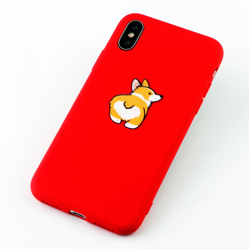 8605-red Чехол для телефона Corgi s для iPhone Pro 6s 7 8 11 Plus X XS чехол для MAX XR забавная Милая собачья попка Мягкие силиконовые приспособленные аксессуары для задней крышки - Цвет: 8605-red