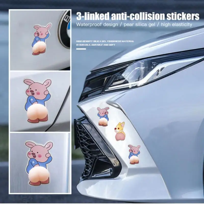 

Guard Anti Chafing Car Door Protector 3D Car Sticker Anti-scratch Cute Butt Anti-scratch Cute Butt Cartoon Anti-collision Strip