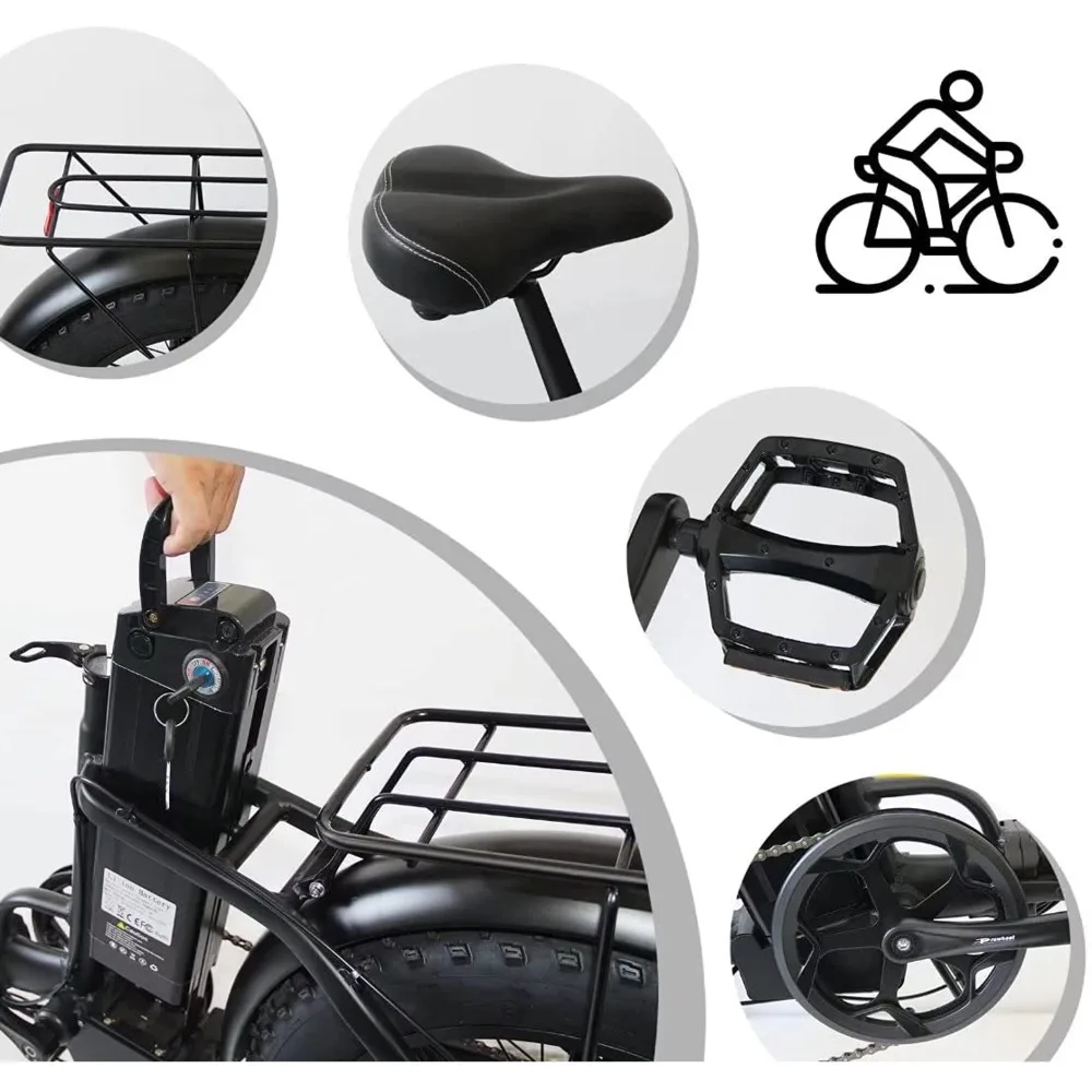 Модный складной Легковесный электрический велосипед с широкими шинами по