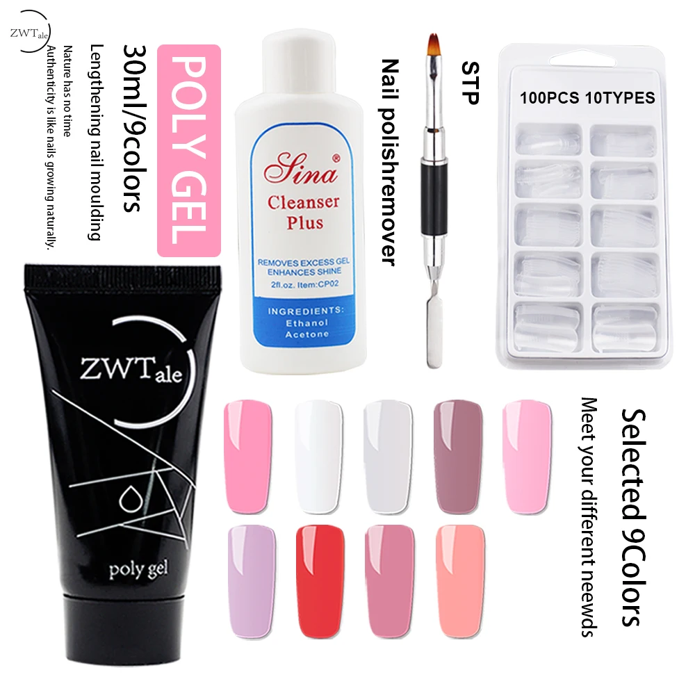 9 цветов полигель отмачиваемый УФ акриловый гель быстрое наращивание ногтей