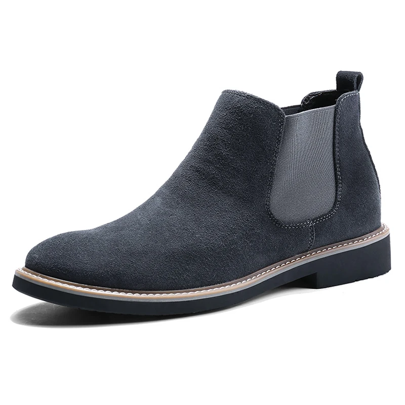 Ботинки Челси мужские кожаные Осень-зима черные серые синие | Обувь