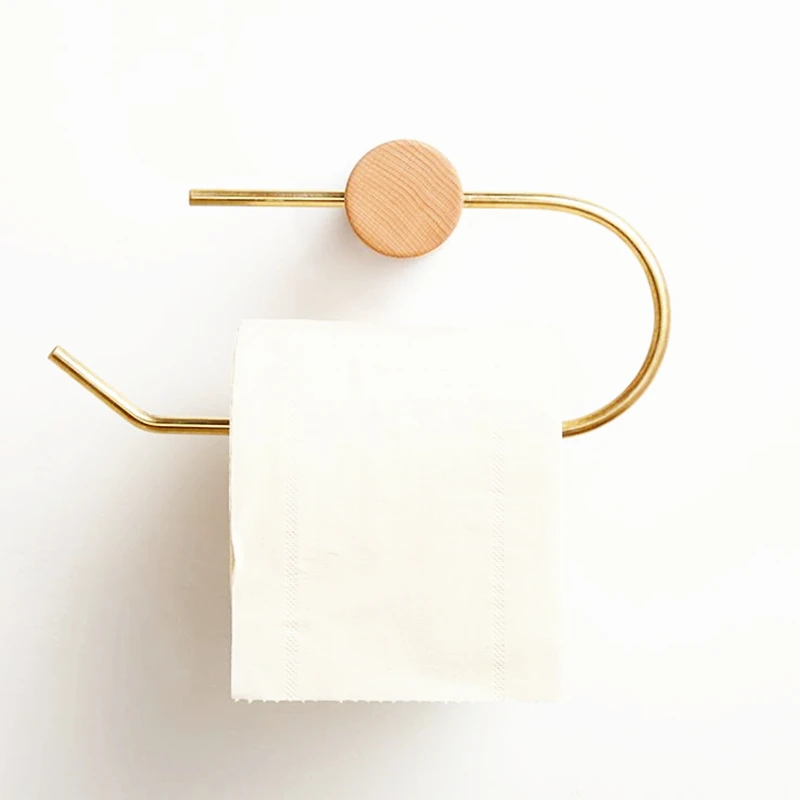 Держатель для туалетной бумаги из дерева и латуни держатель папиросной