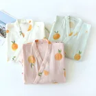 Удобные газовые хлопковые халаты Fdfklak, весенне-летний халат, халат, одежда для сна, домашняя одежда, повседневное женское кимоно