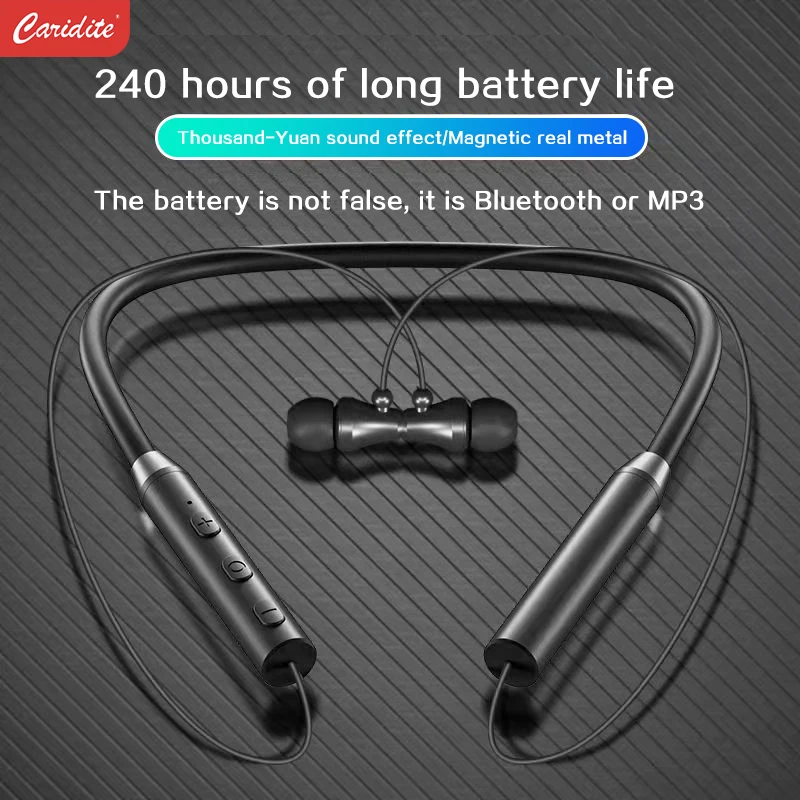 

Caridite T30 Magnetic Hanging Neck In-Ear Bluetooth Headset Is Portable And Suitable For Fitness Exercises And Video Calls