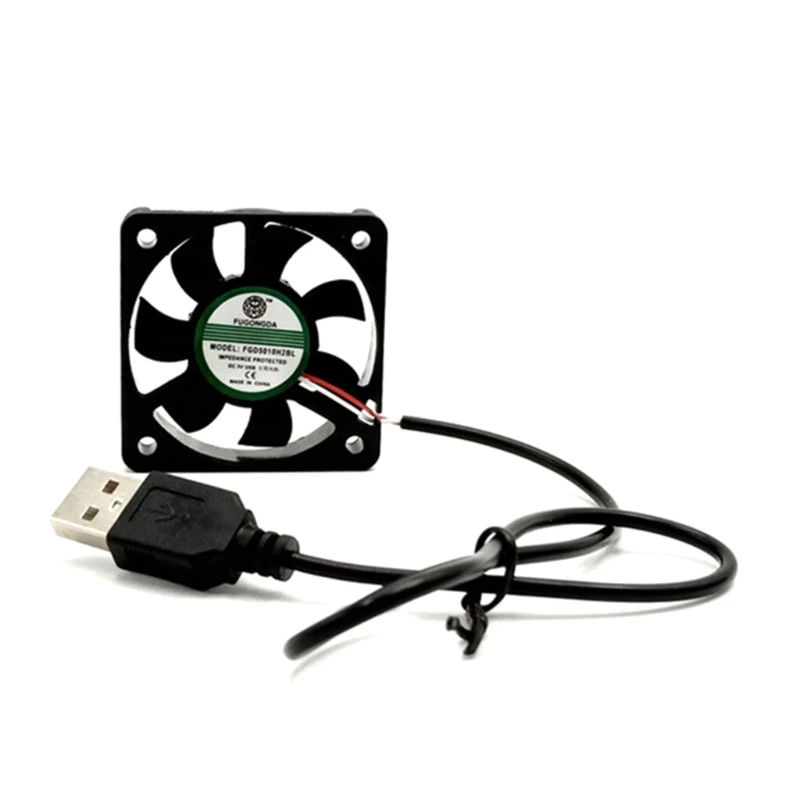 

1pc FGD5010H2BL 5V 0.1A USB Connector PC Fan Heatsink Exhaust Cooling Fan Replacement with 45cm Cable 50x50x10mm